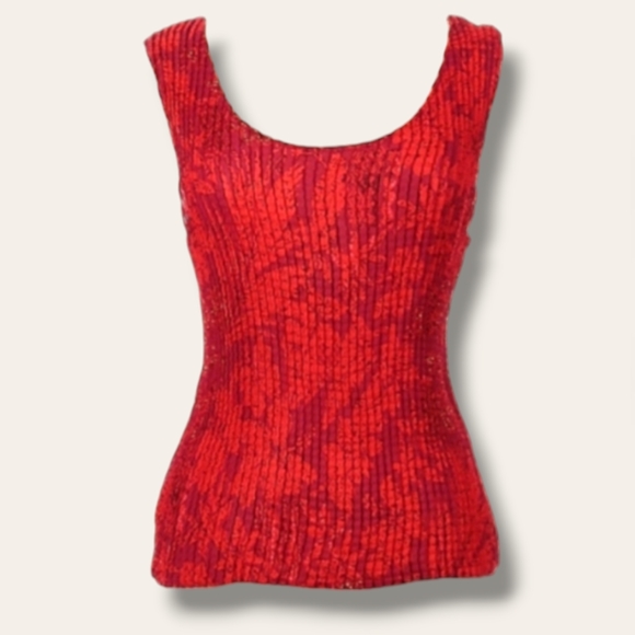 ❤️Gorgeous Sleeveless Stretchy Red Top by Impressions - Picture 3 of 3